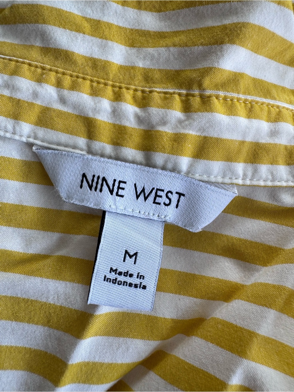Nine West Yellow Striped Button-Front Shirt - Picture 6 of 6